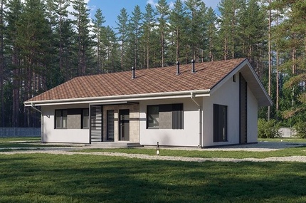 Пример Проект одноэтажного дома Хвойный: 105м² комфорта