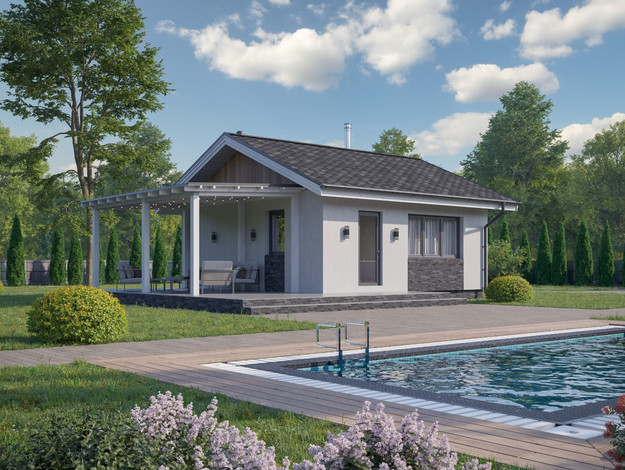 Фото Баня из газобетона 34 м²