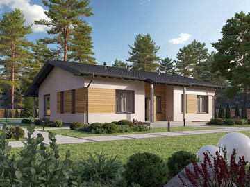 Проект одноэтажного, современного дома Классик 118м2 - фото №1