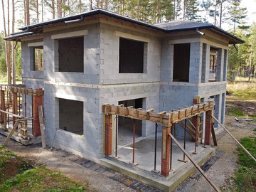 Закончили монтаж кровли двухэтажного дома 366м2