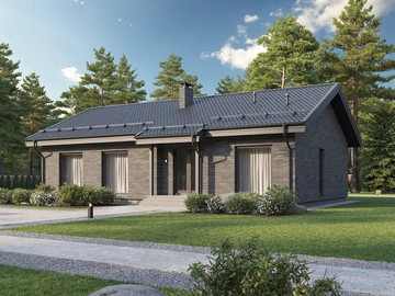 Типовой проект одноэтажного дома Хвойный 115м2 с современным экстерьером - фото №2