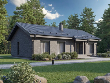 Типовой проект одноэтажного дома Хвойный 115м2 с современным экстерьером - фото №4