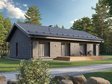 Типовой проект одноэтажного дома Хвойный 115м2 с современным экстерьером - фото №5