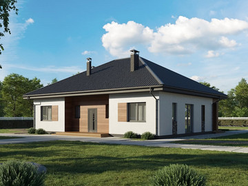 Проект дома Современный 140м², для любителей планировок с коридором. - фото №2