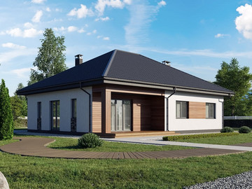 Проект дома Современный 140м², для любителей планировок с коридором. - фото №3