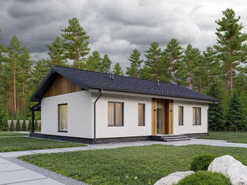 Проект одноэтажного дома Хвойный 96м2