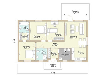 Проект одноэтажного дома Хвойный 96м2 - фото №6