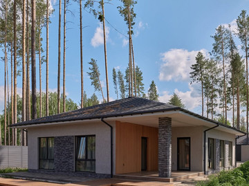 Одноэтажный дом 130м² по индивидуальному проекту в КП Заповедник - фото №3