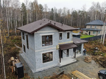 Строим двухэтажный дом 178м² с гаражом по проекту Резиденция - фото №1