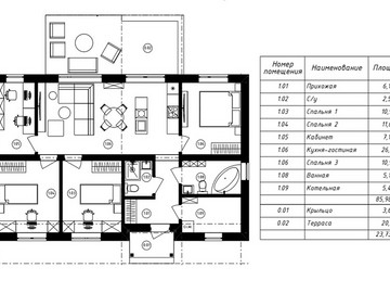 Одноэтажный дом по индивидуальному проекту в КП Заповедник - фото №9