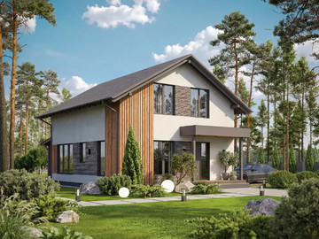 Обновленный проект двухэтажного дома Вирджиния 125м²