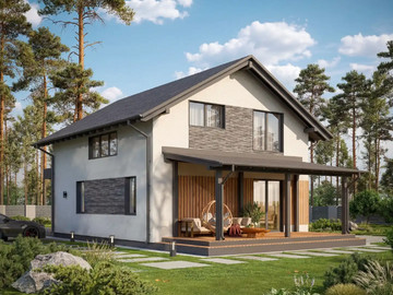 Обновленный проект двухэтажного дома Вирджиния 125м² - фото №2